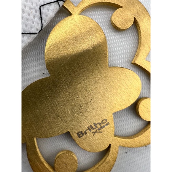 Brilho X Steel Butterfly Pandat Necklace Earrings Set Gold Tone - Picture 6 of 8